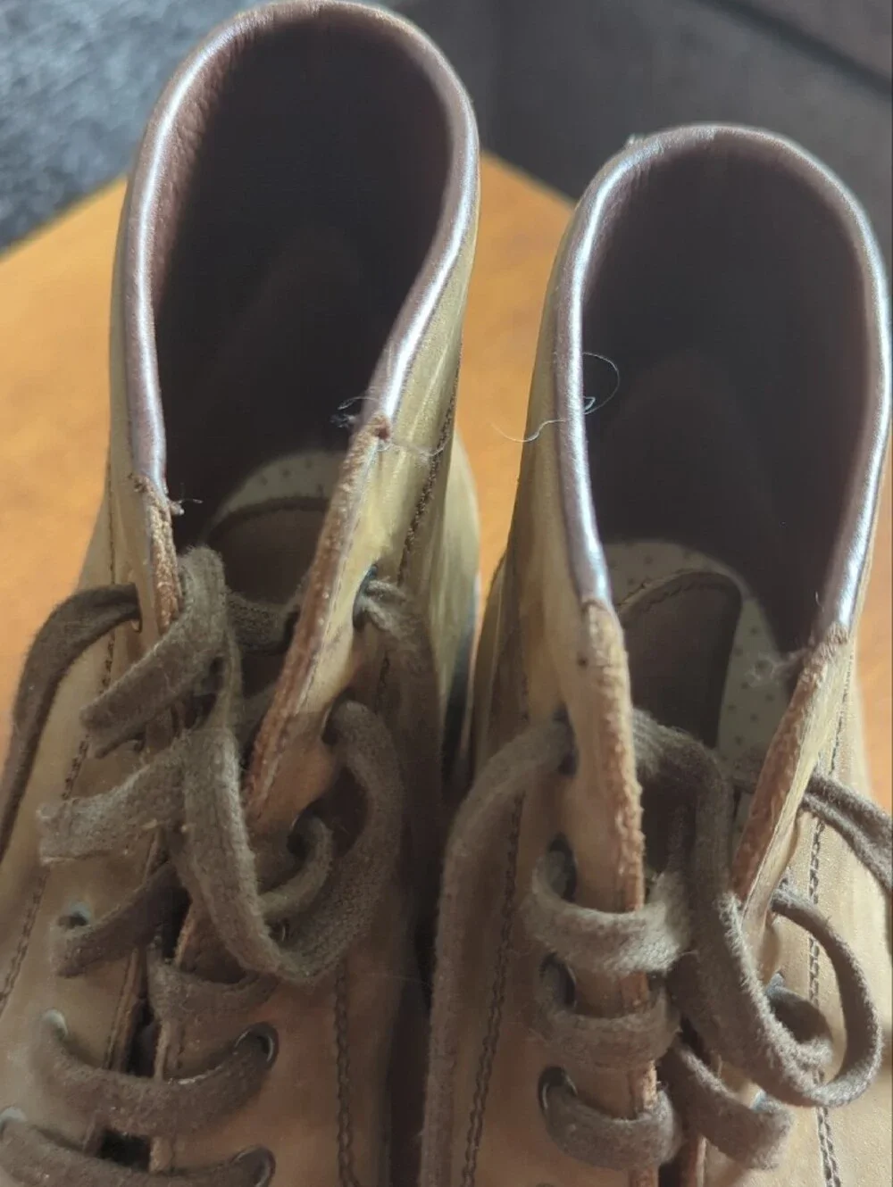 Mephisto Men's Tan Leather Lace-Up Ankle Boots Size 10